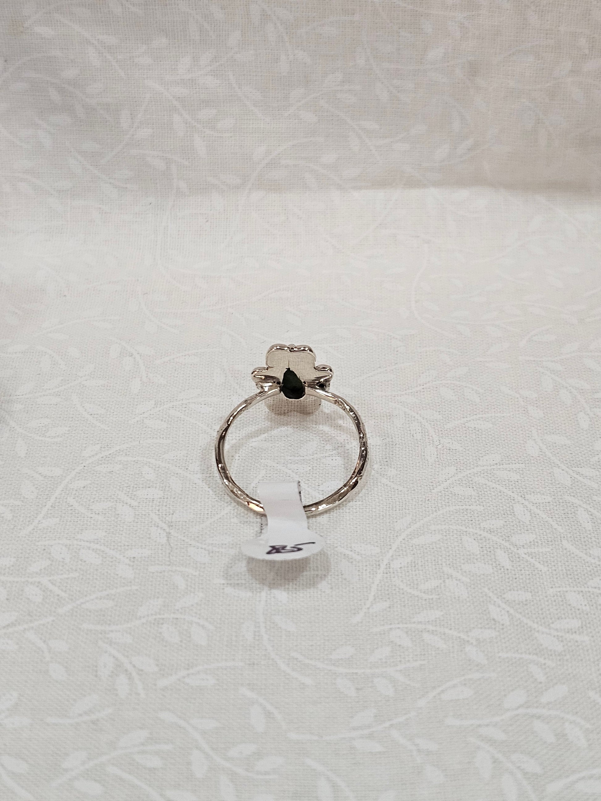Sterling Silver Green Turquoise Open-Back Ring - Size 8.5