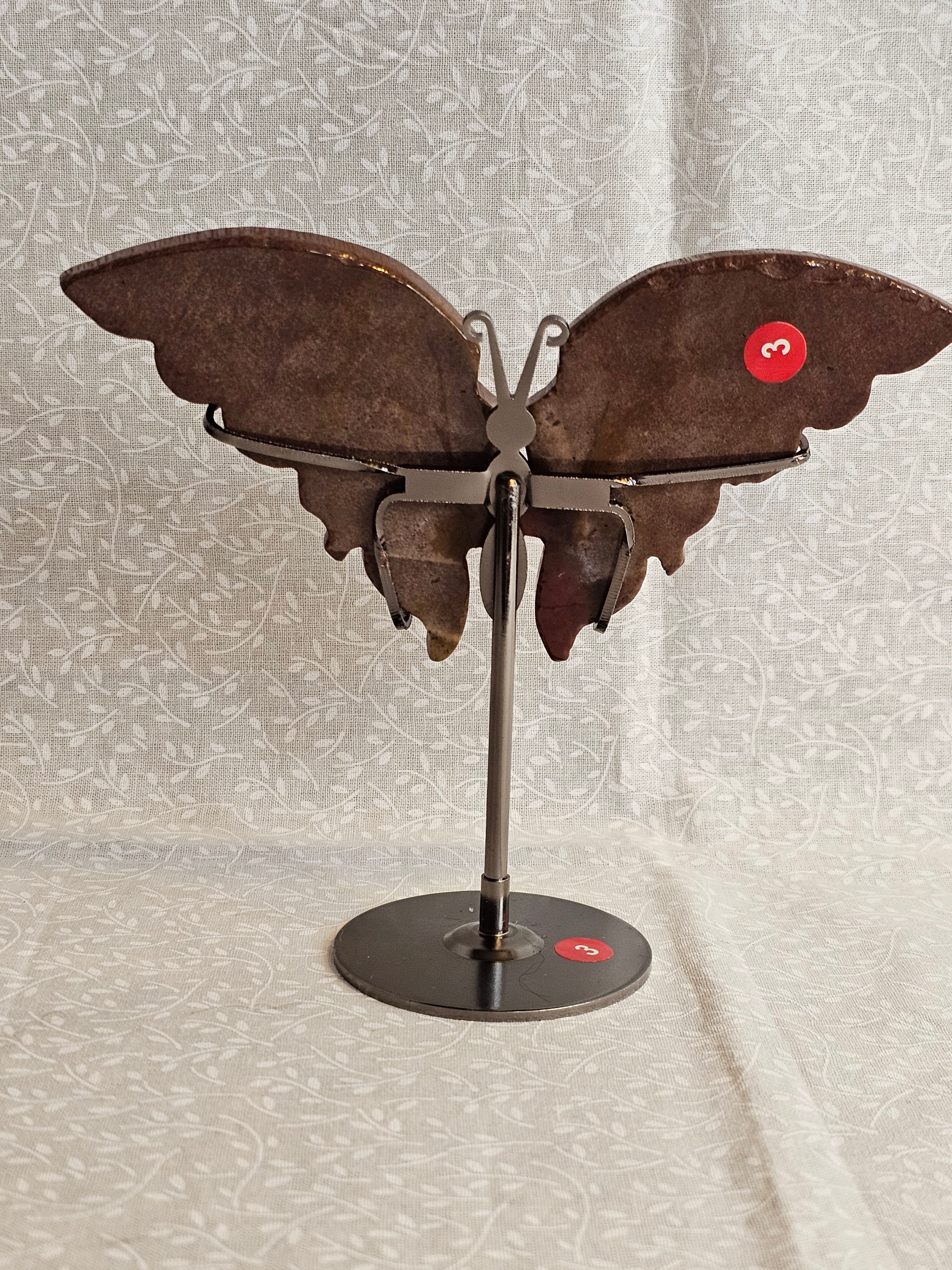 Jasper Crystal Butterfly Wings with Stand - 5 Inch Natural Stone Decor