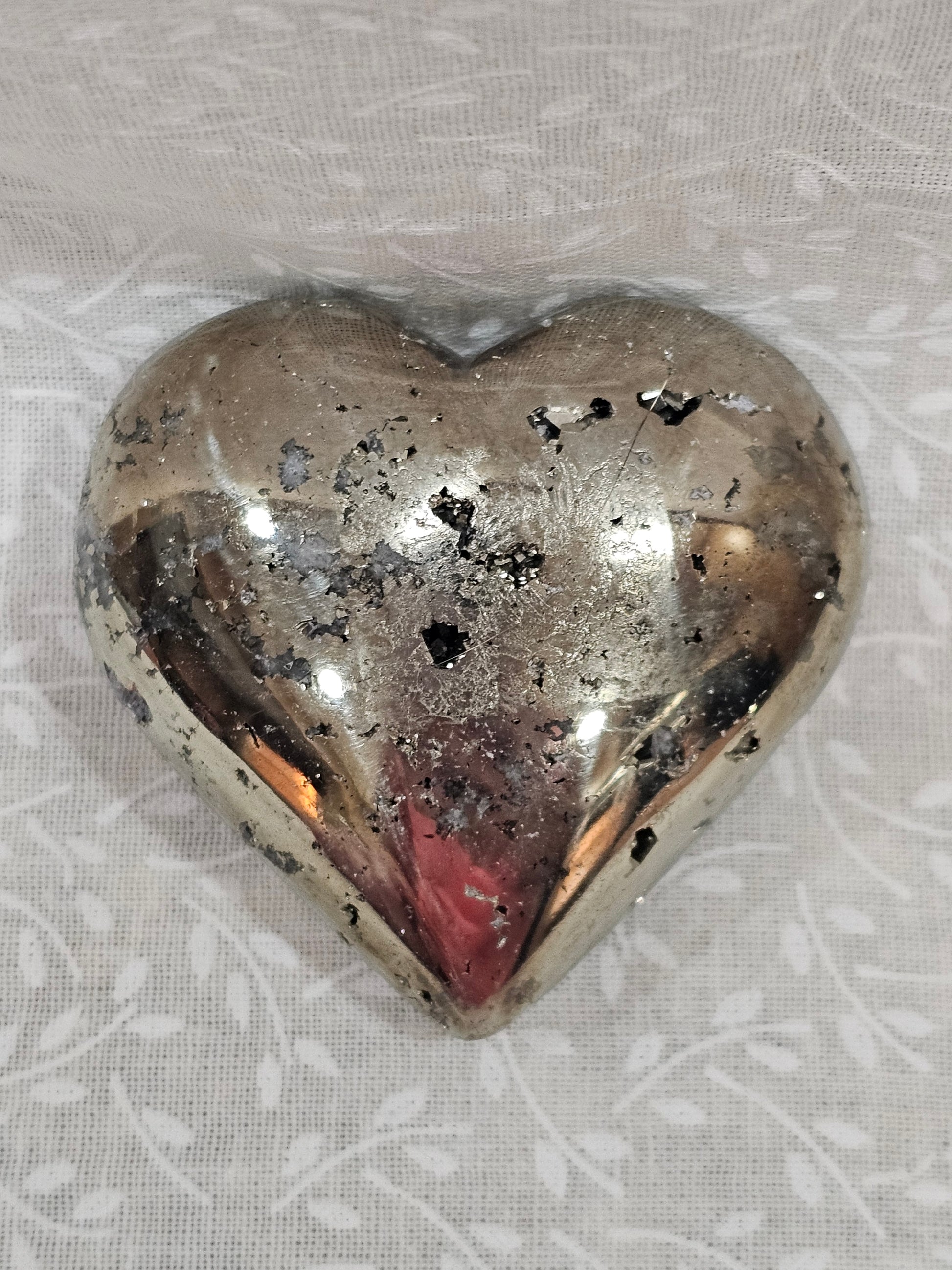 Pyrite Crystal Heart