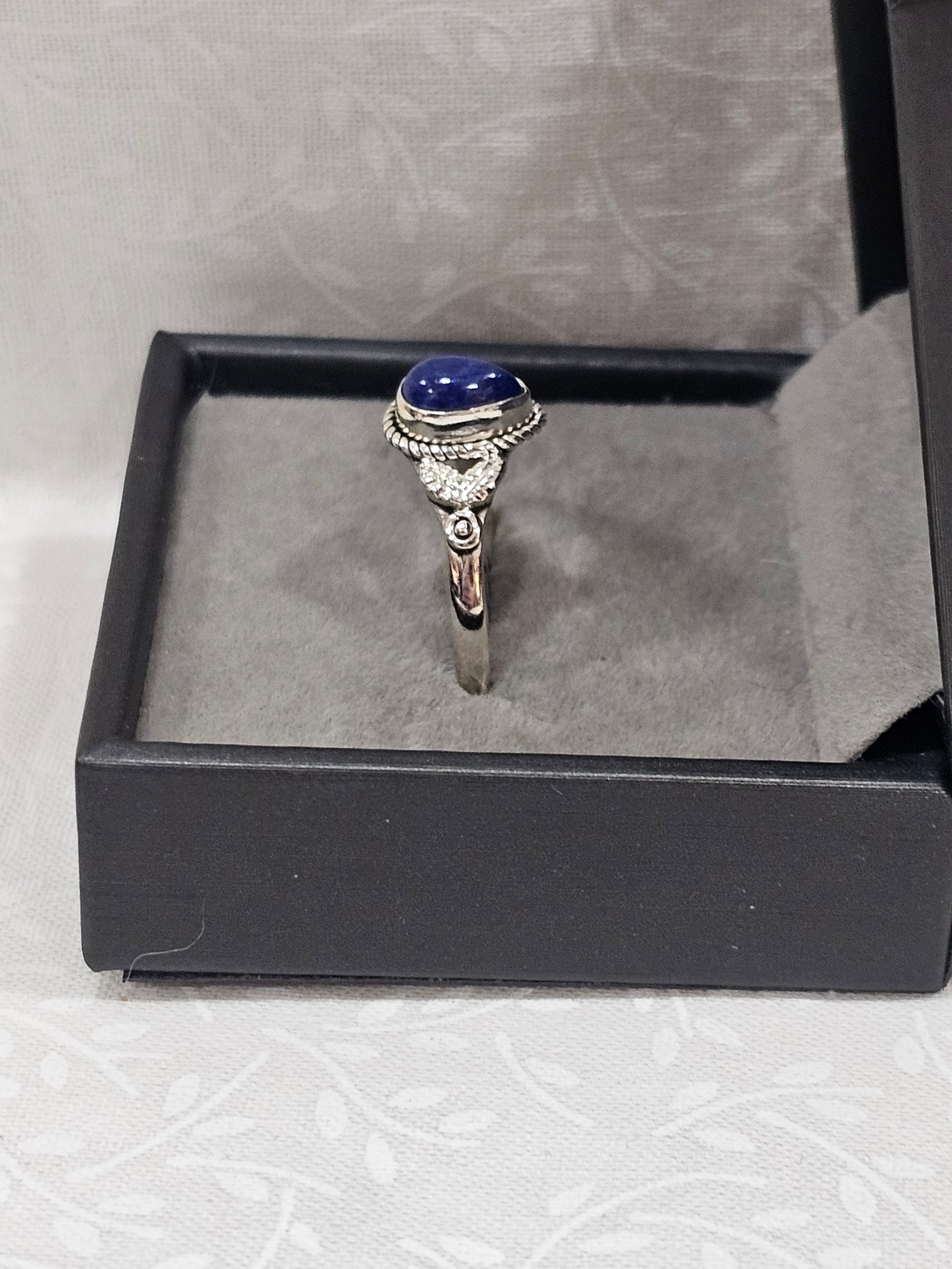 Sterling Silver Blue Lapis Gemstone Ring - Size 10