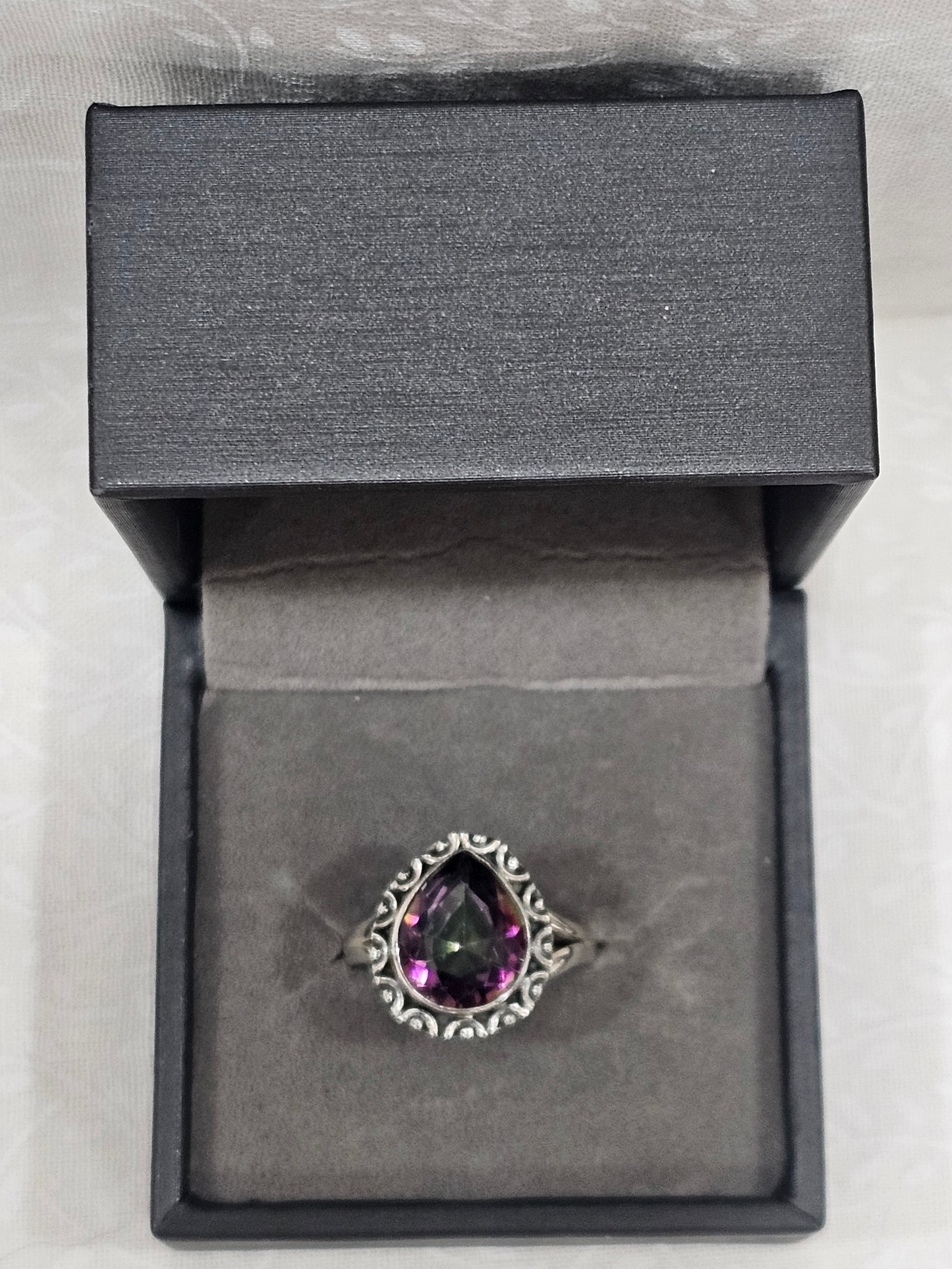Sterling Silver Mystic Topaz Gemstone Ring - Size 8