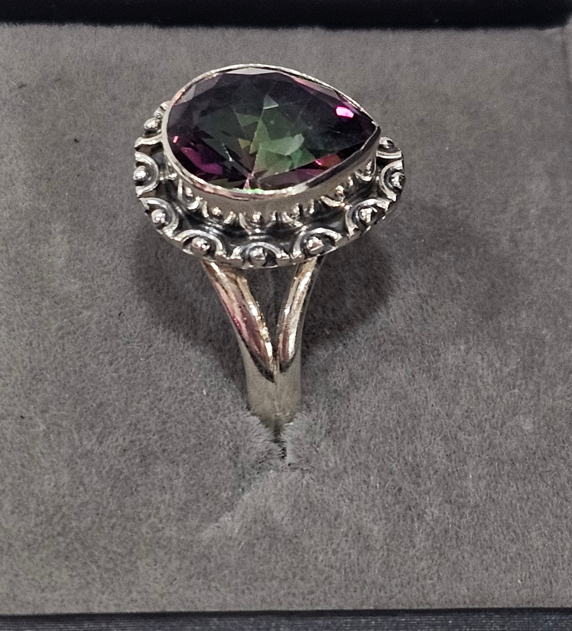 Sterling Silver Mystic Topaz Gemstone Ring - Size 8