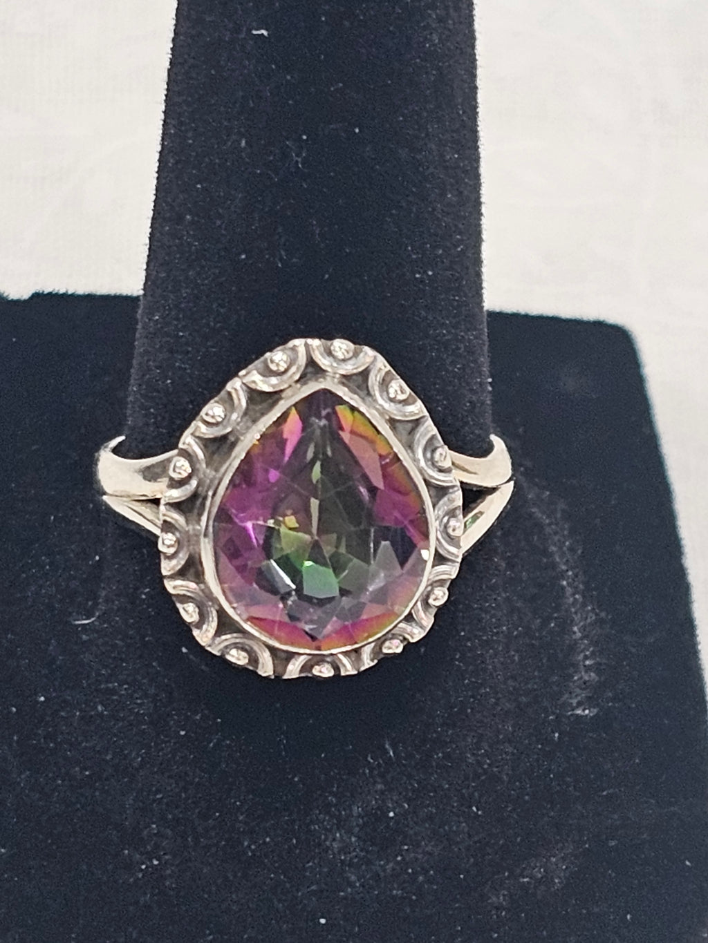 Sterling Silver Mystic Topaz Gemstone Ring - Size 8