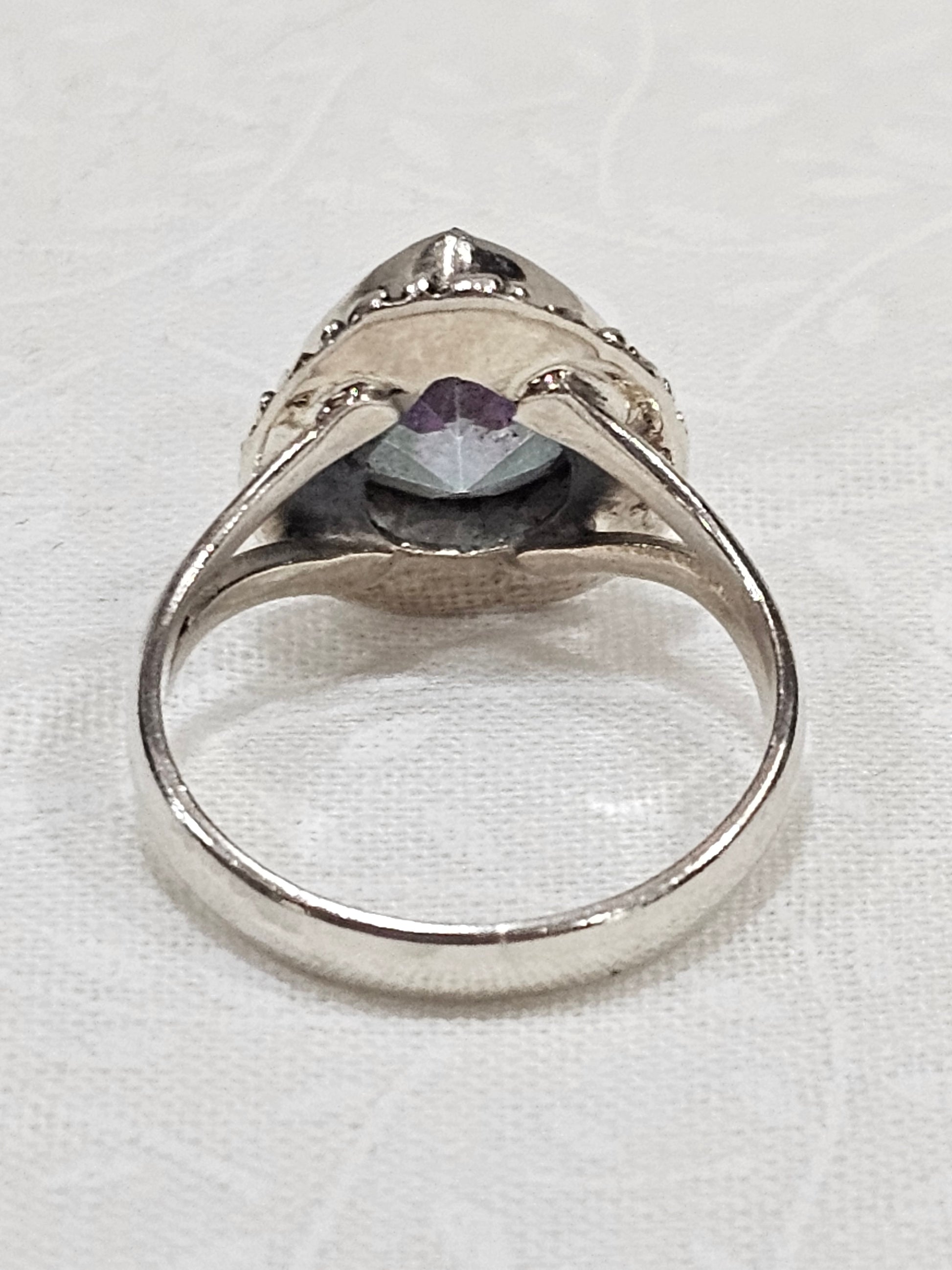 Sterling Silver Mystic Topaz Gemstone Ring - Size 8