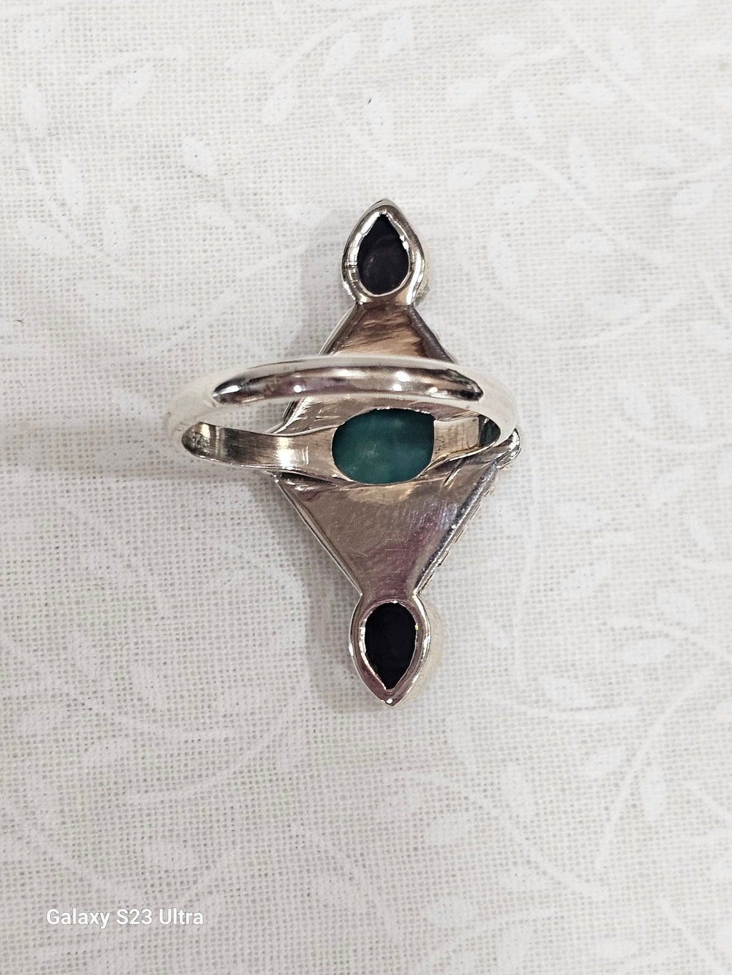 Sterling Silver Charoite & Turquoise Ring - Size 9