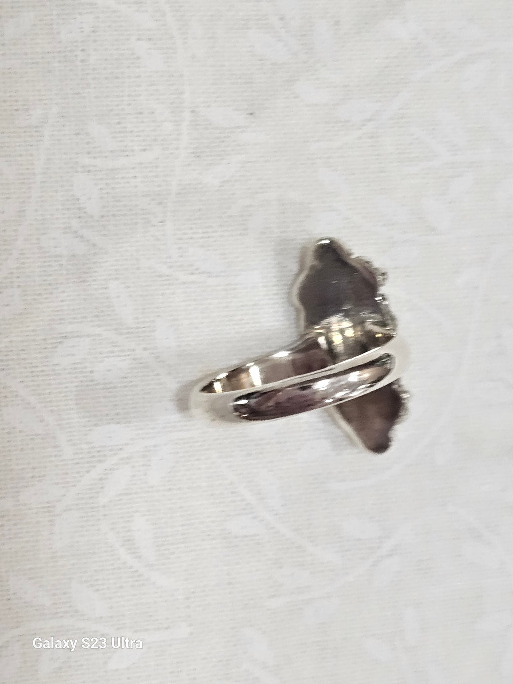 Sterling Silver White Buffalo Ring - Size 5