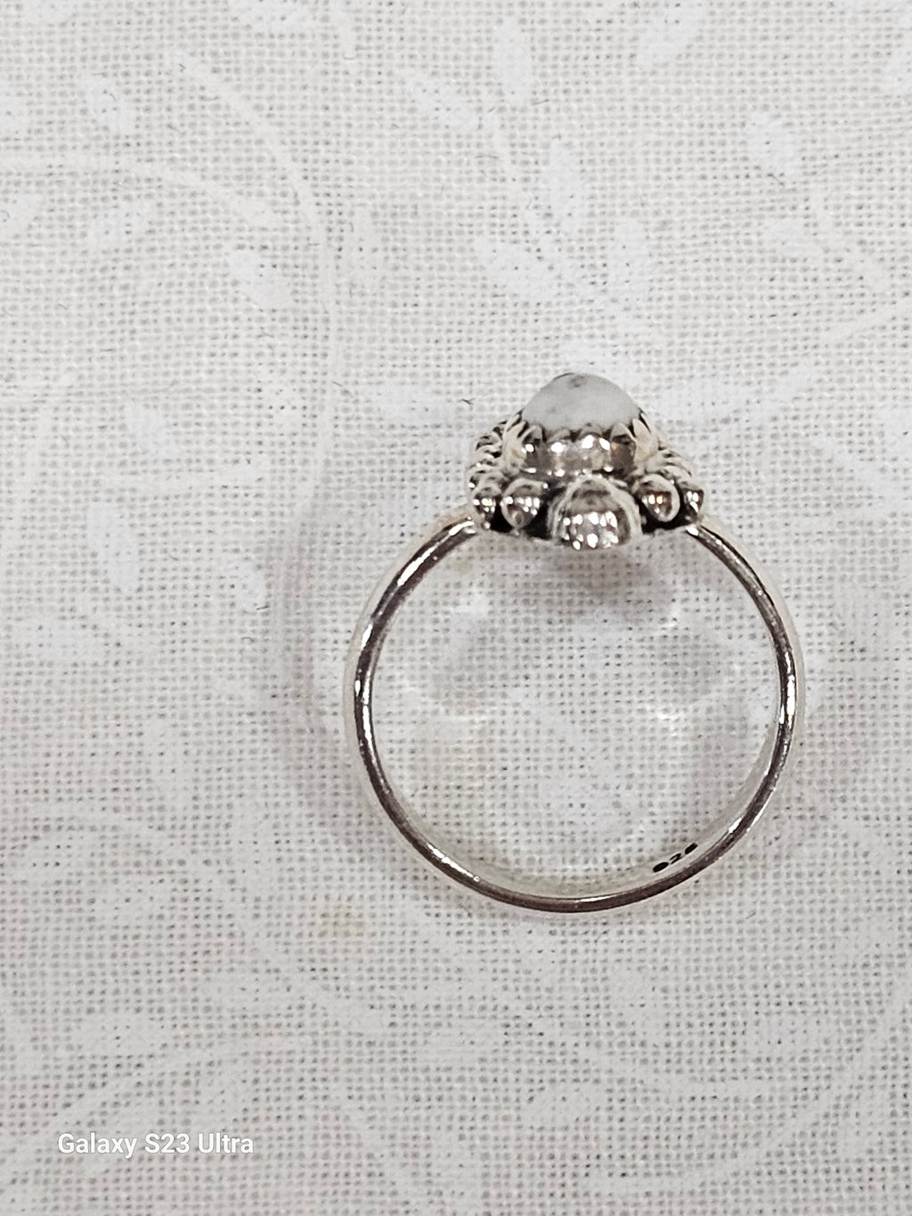 Sterling Silver White Buffalo Ring - Size 5