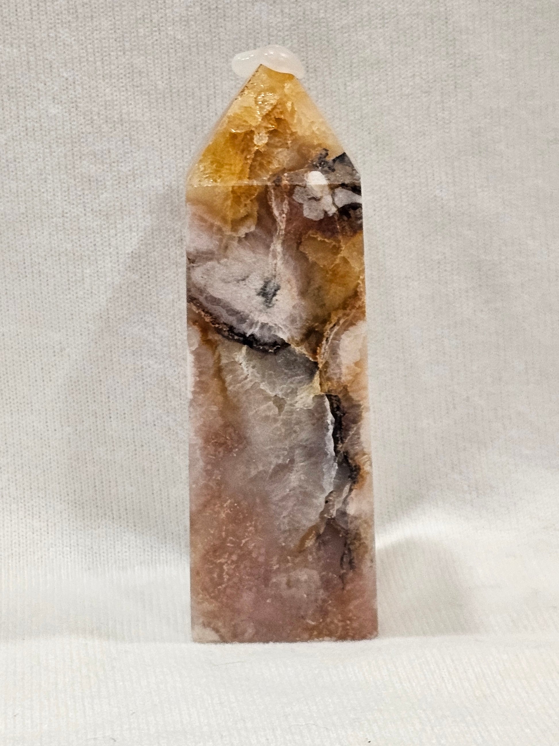 Flower Agate Crystal Tower