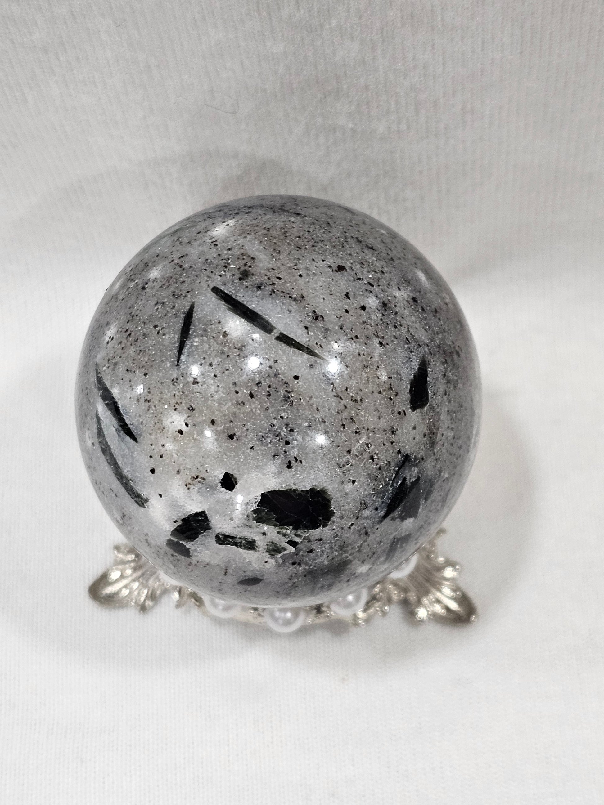 Tourmalinated Quartz Crystal Sphere | 58mm