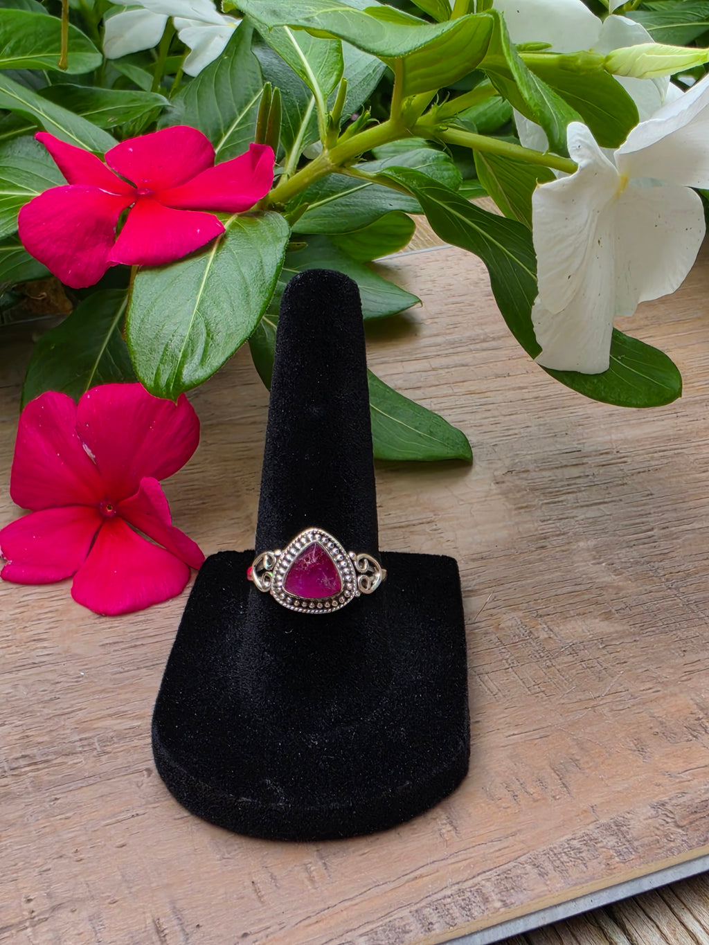 Ruby Gemstone Sterling Silver Ring Size 9