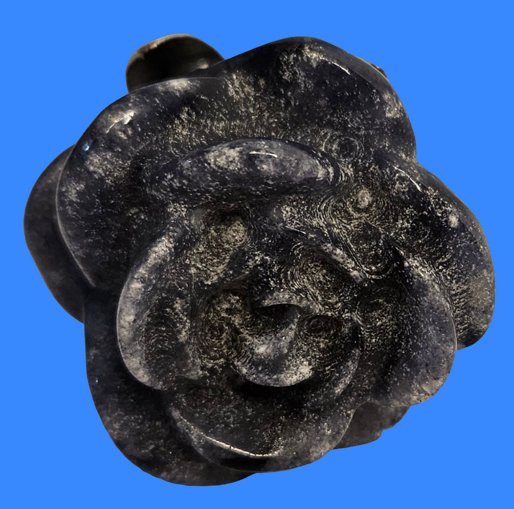 Sodalite Crystal Rose - 10 Inch Natural Stone Flower Carving