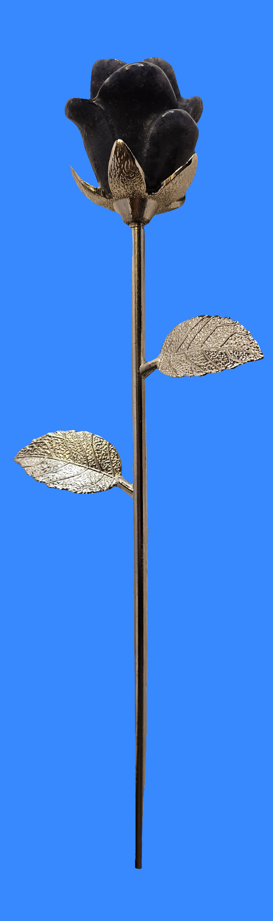 Sodalite Crystal Rose - 10 Inch Natural Stone Flower Carving