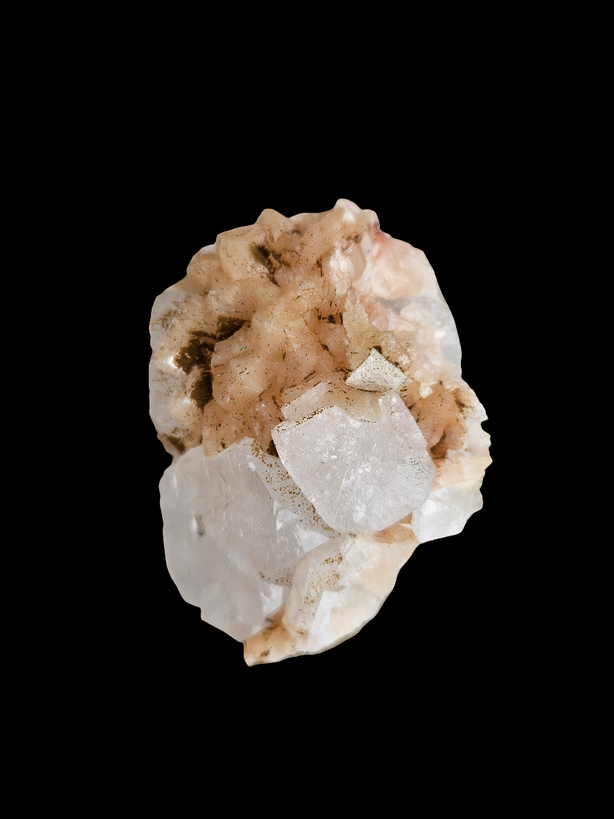 Stillbite with Apophyllite Raw Crystal Cluster