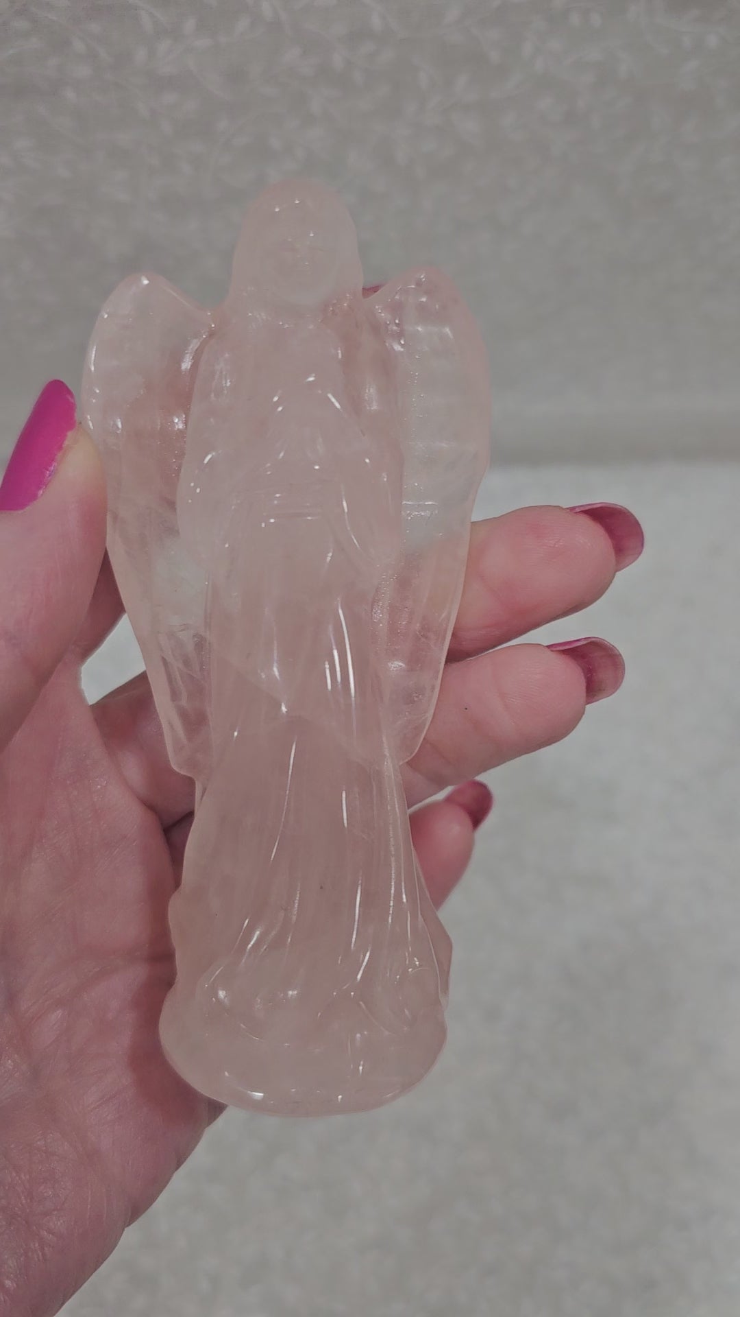 Pink Quartz Crystal Angel