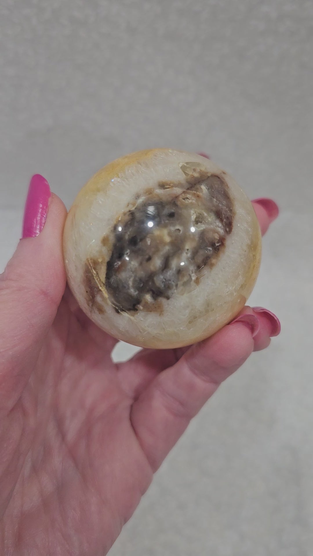 Gobi Agate Eye Crystal Sphere Rare Find