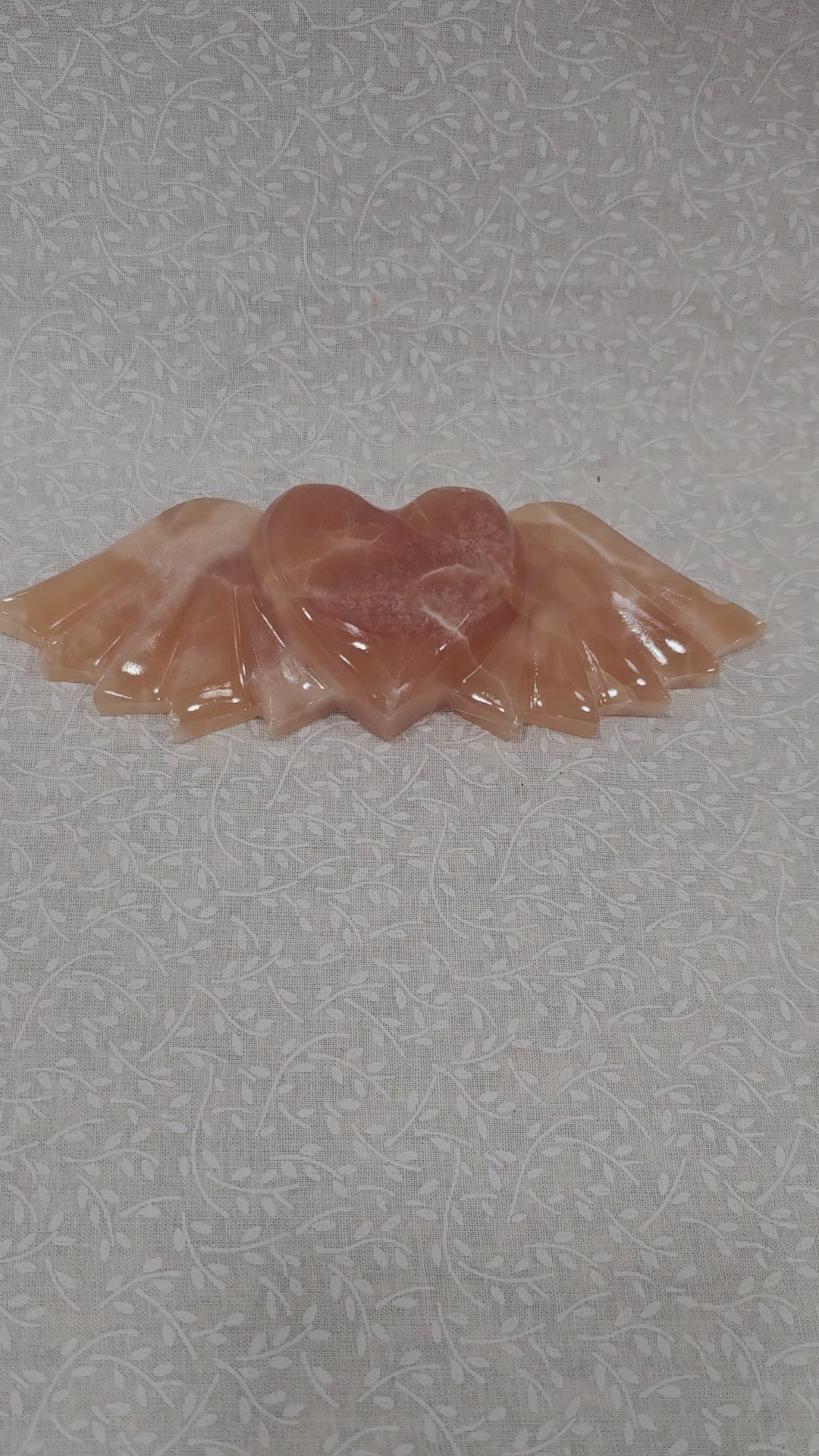 Honey Calcite Crystal Heart with Wings
