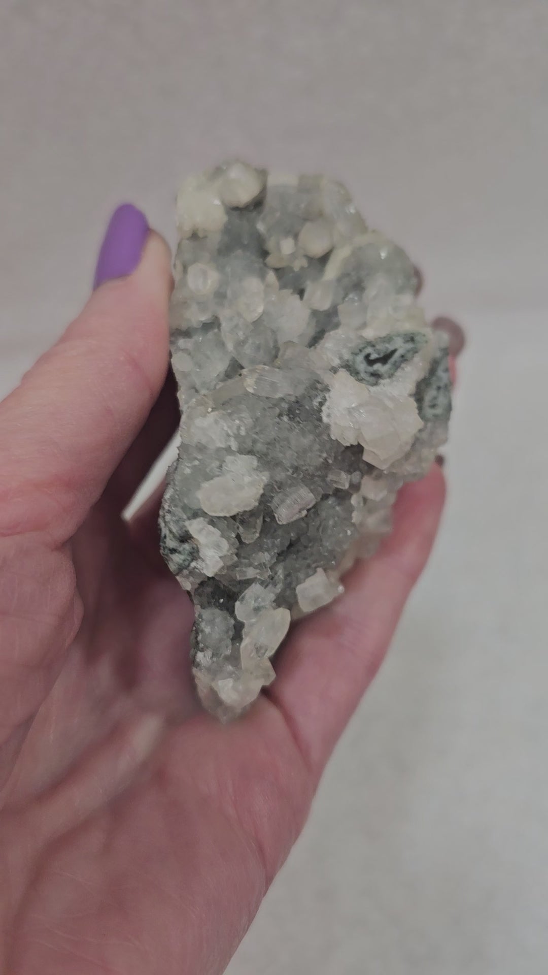Apophyllite & Chalcedony Raw Crystal Cluster