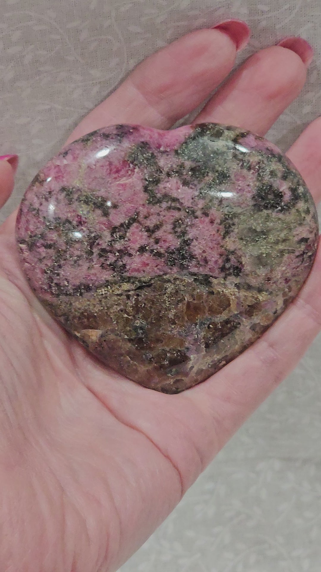 Rhodenite Crystal Heart