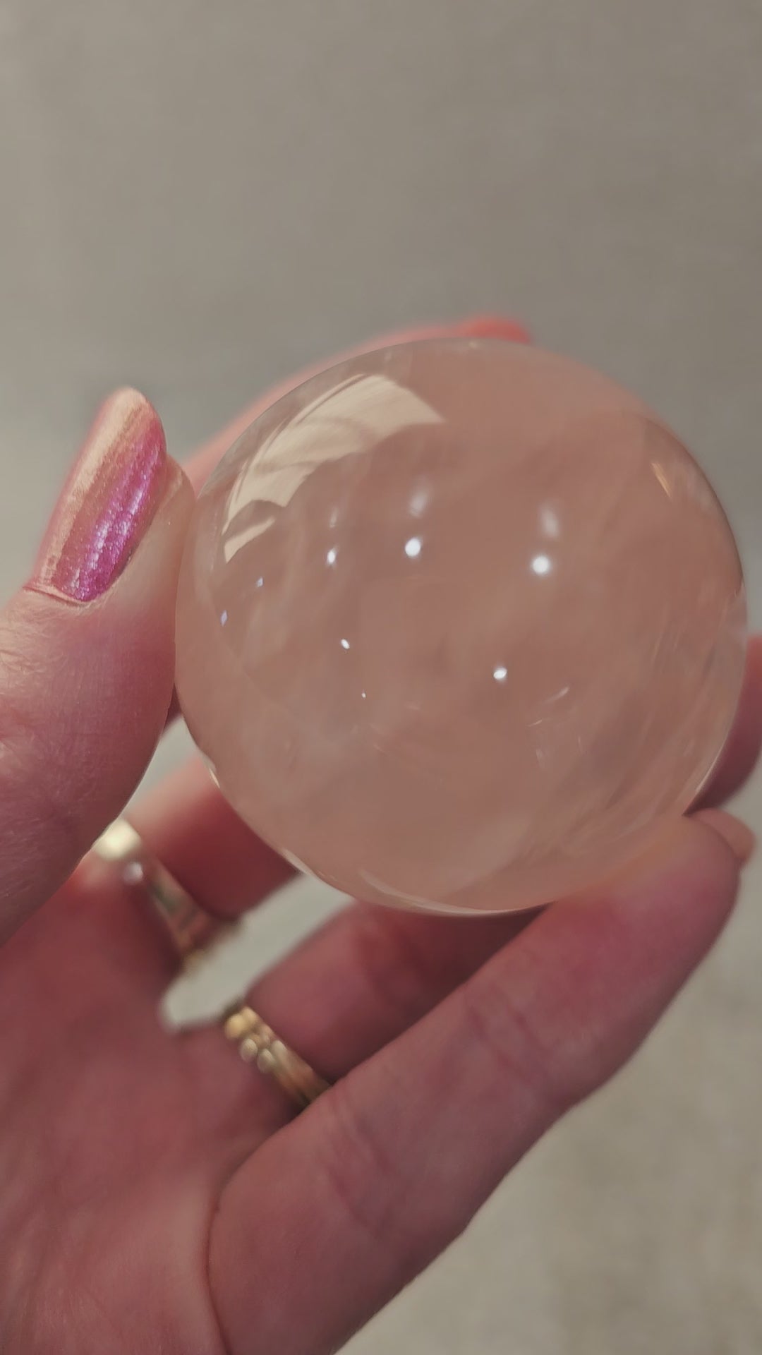 Pink Quartz Crystal Sphere