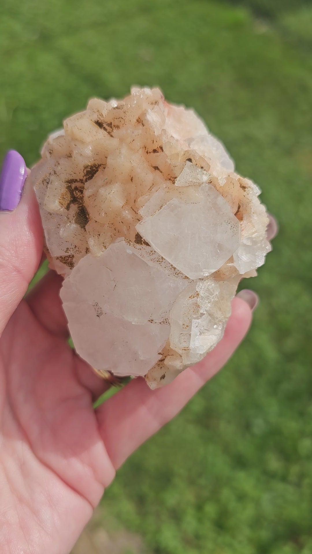 Stillbite with Apophyllite Raw Crystal Cluster