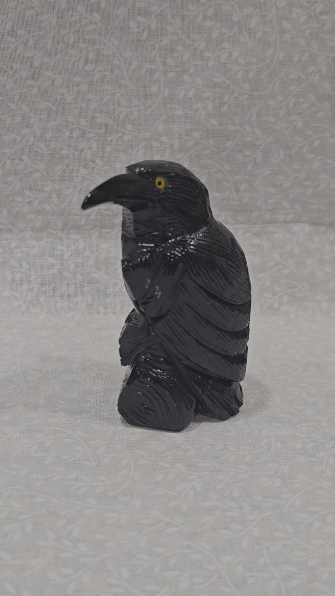 Black Onyx Crystal Raven