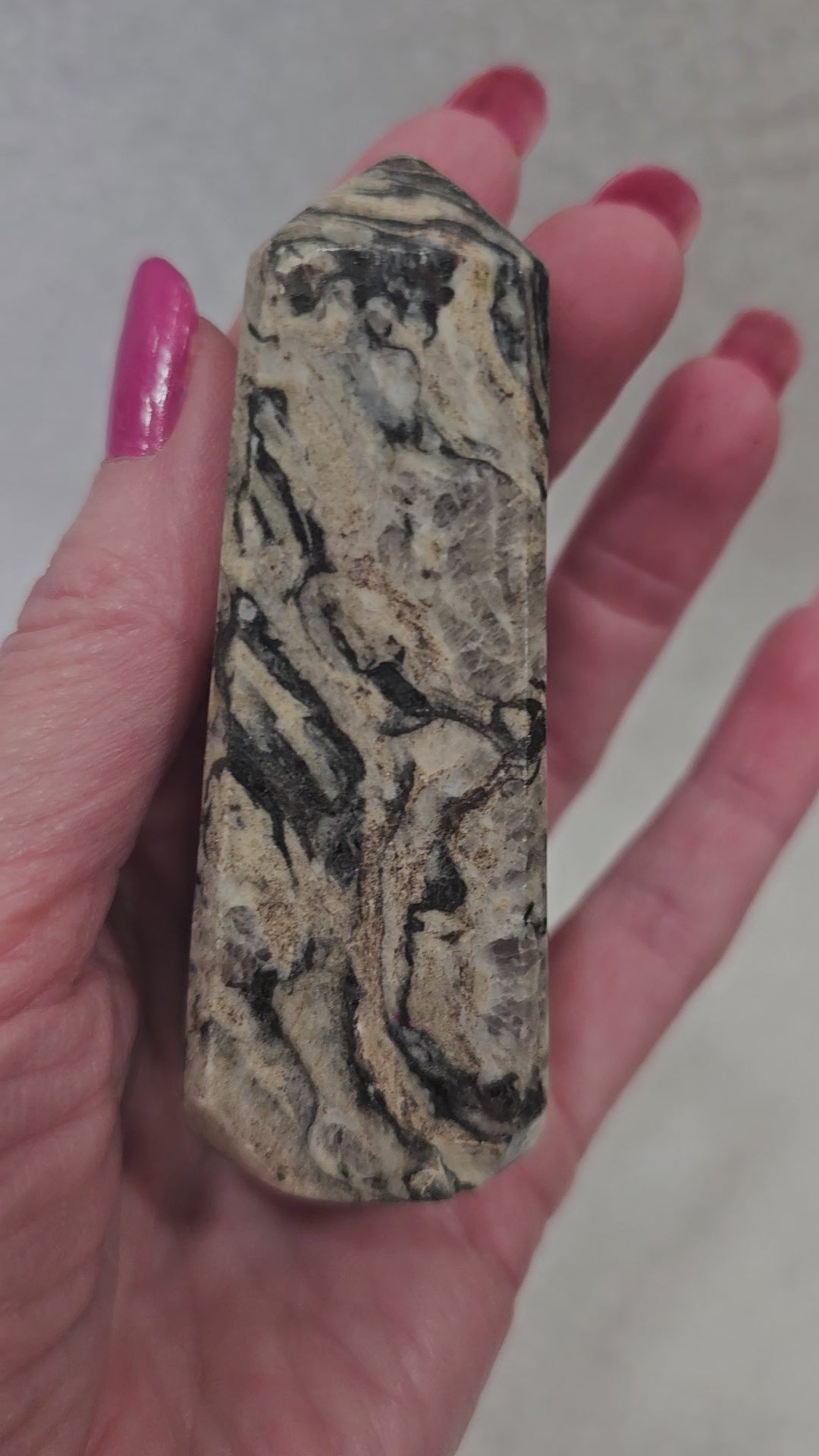Zebra Calcite Crystal Tower