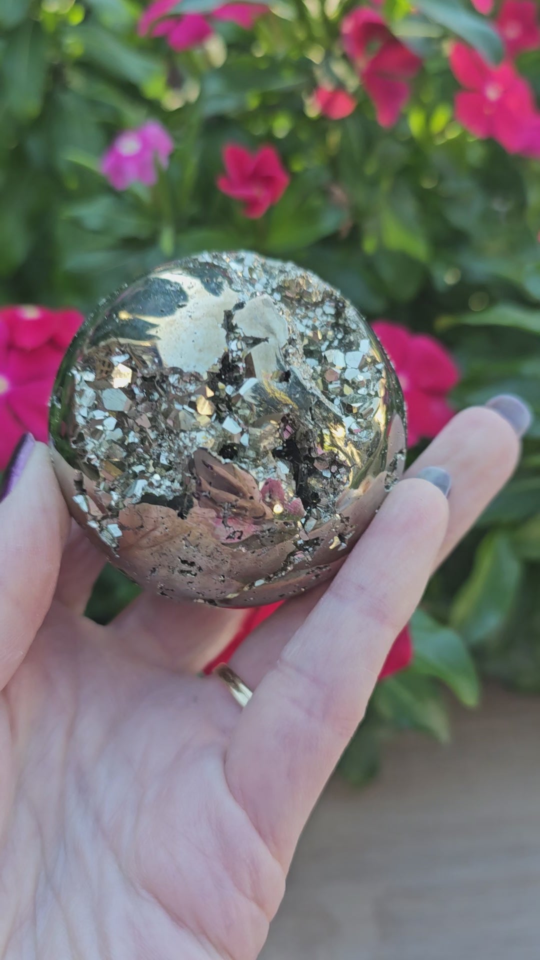 Pyrite Crystal Sphere - 58mm Natural Golden Stone Ball