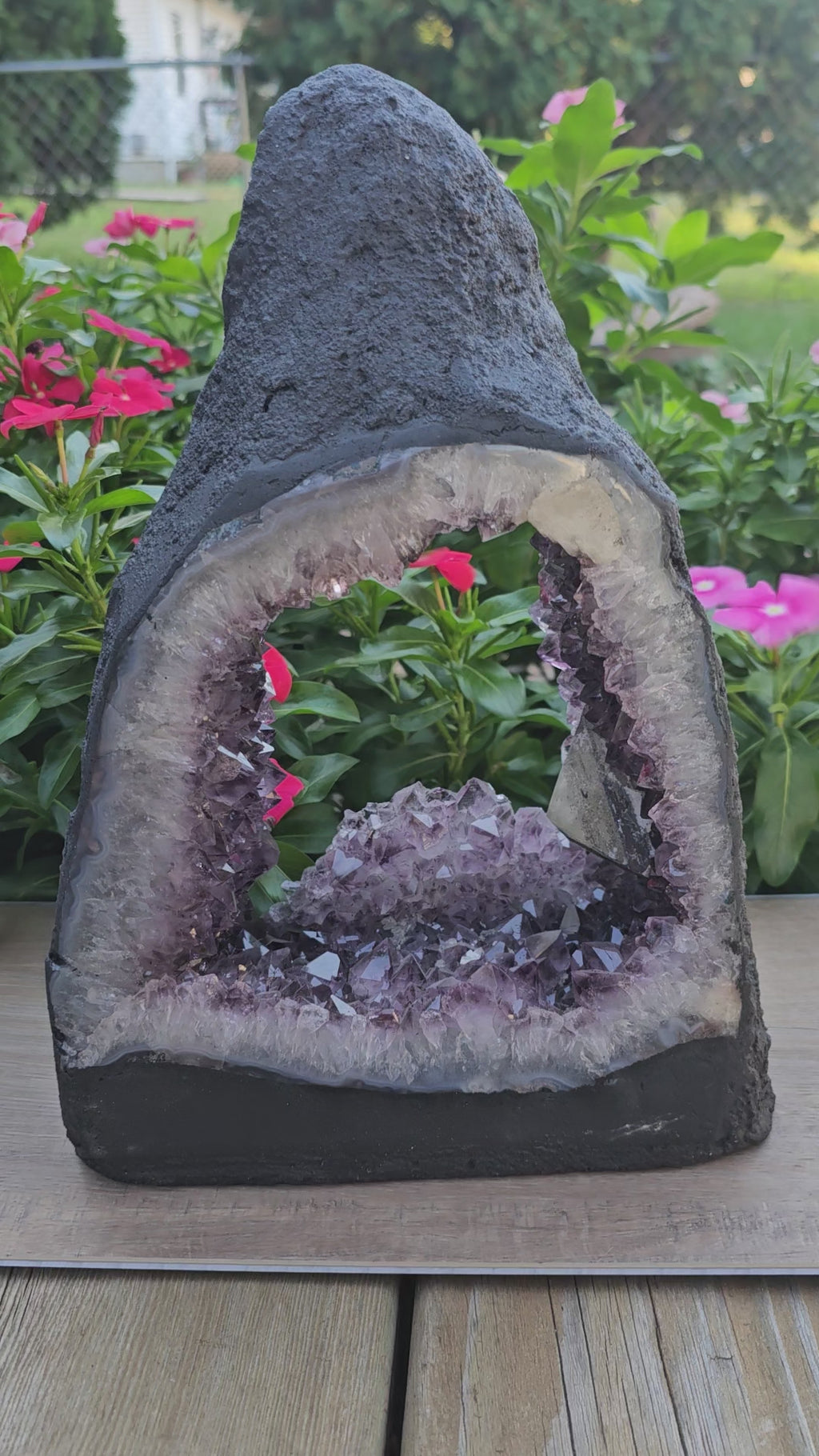 Amethyst Cathedral with Portal - 12.5" Tall Natural Crystal Geode