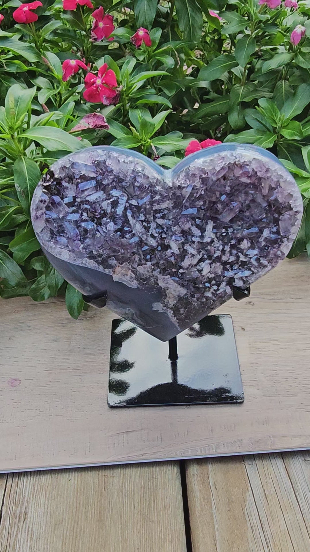 Amethyst Crystal Heart on Stand