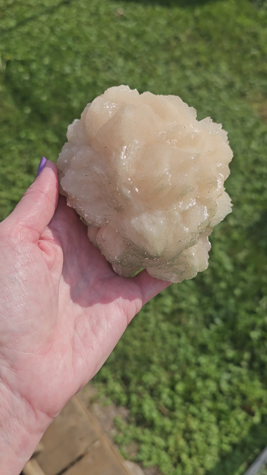Stillbite with Green Apophyllite Raw Crystal Cluster