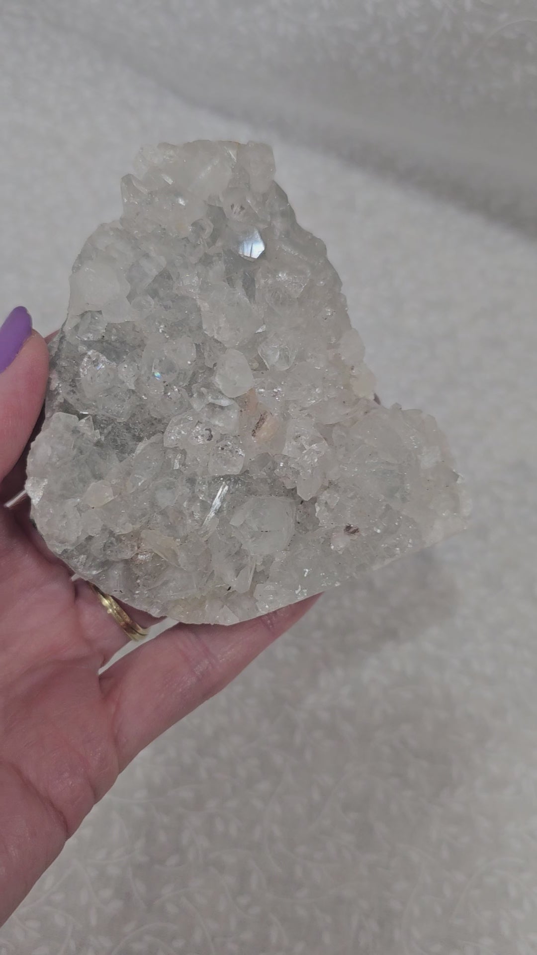 Apophyllite with Zeolite Raw Crystal Cluster