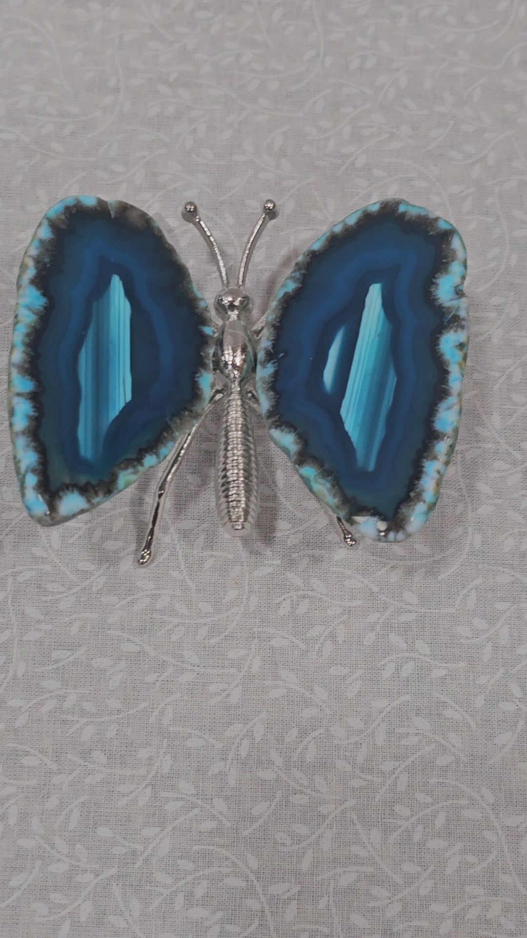 Blue Agate Crystal Butterfly