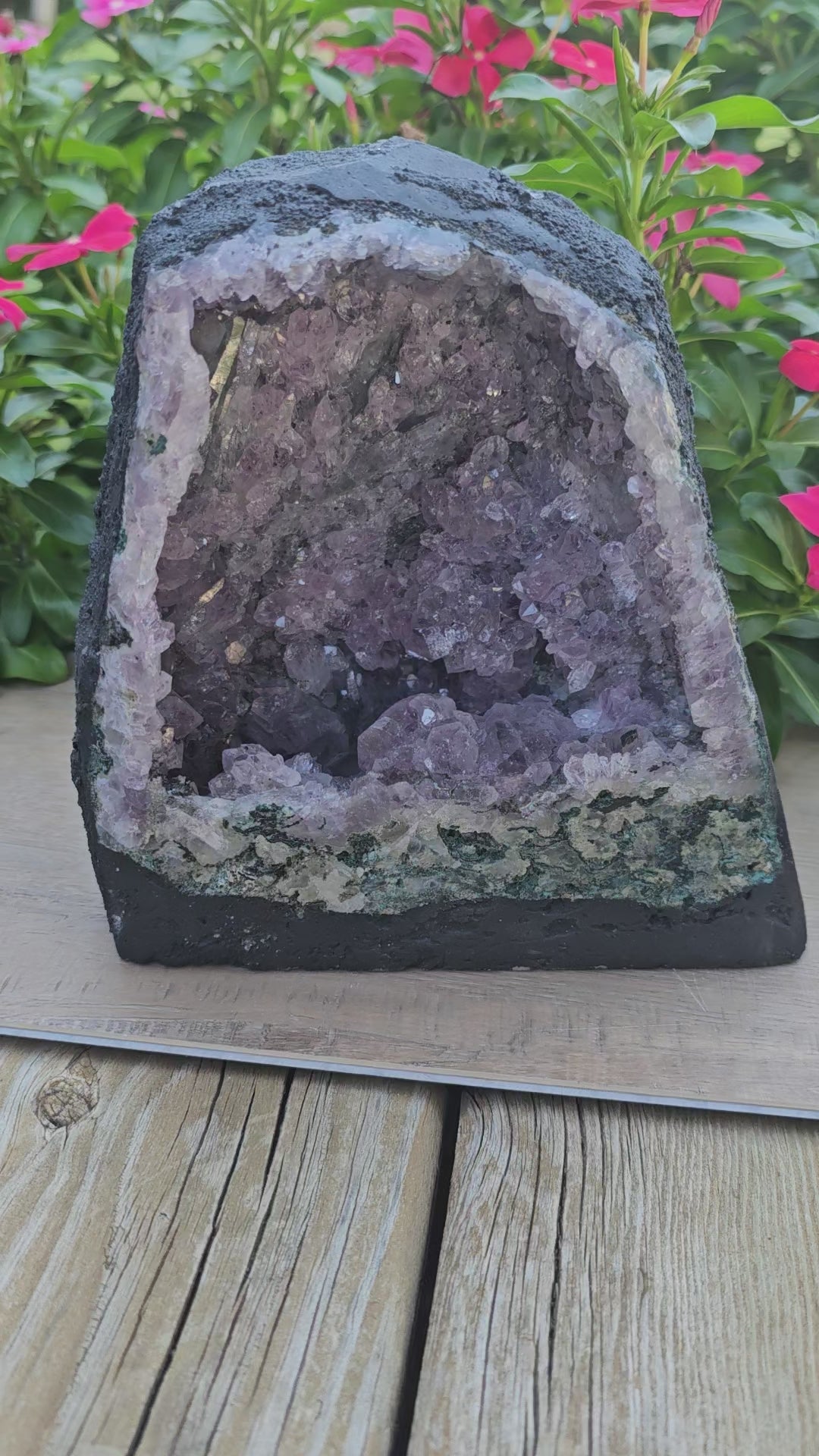 Amethyst Raw Crystal Cathedral - 7" Natural Purple Geode