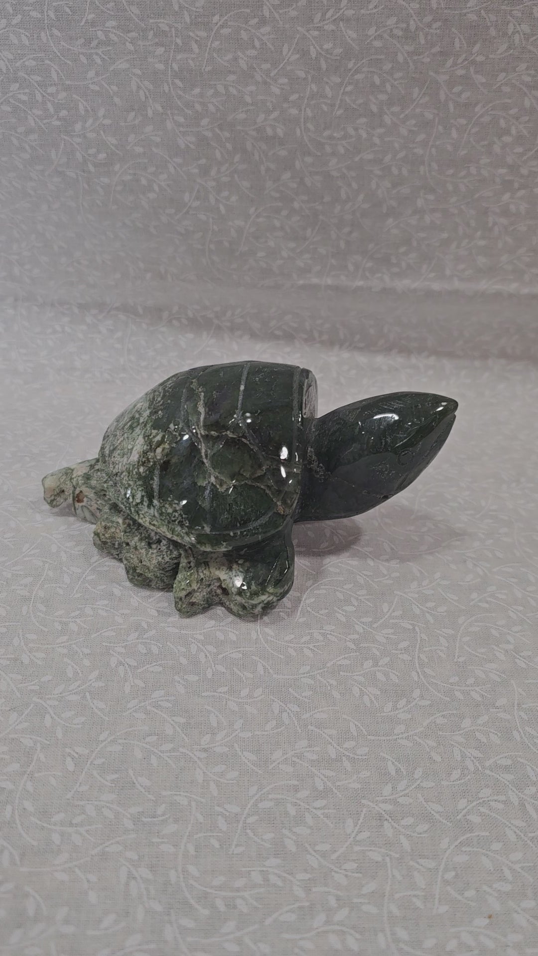 Moss Agate Crystal Turtle