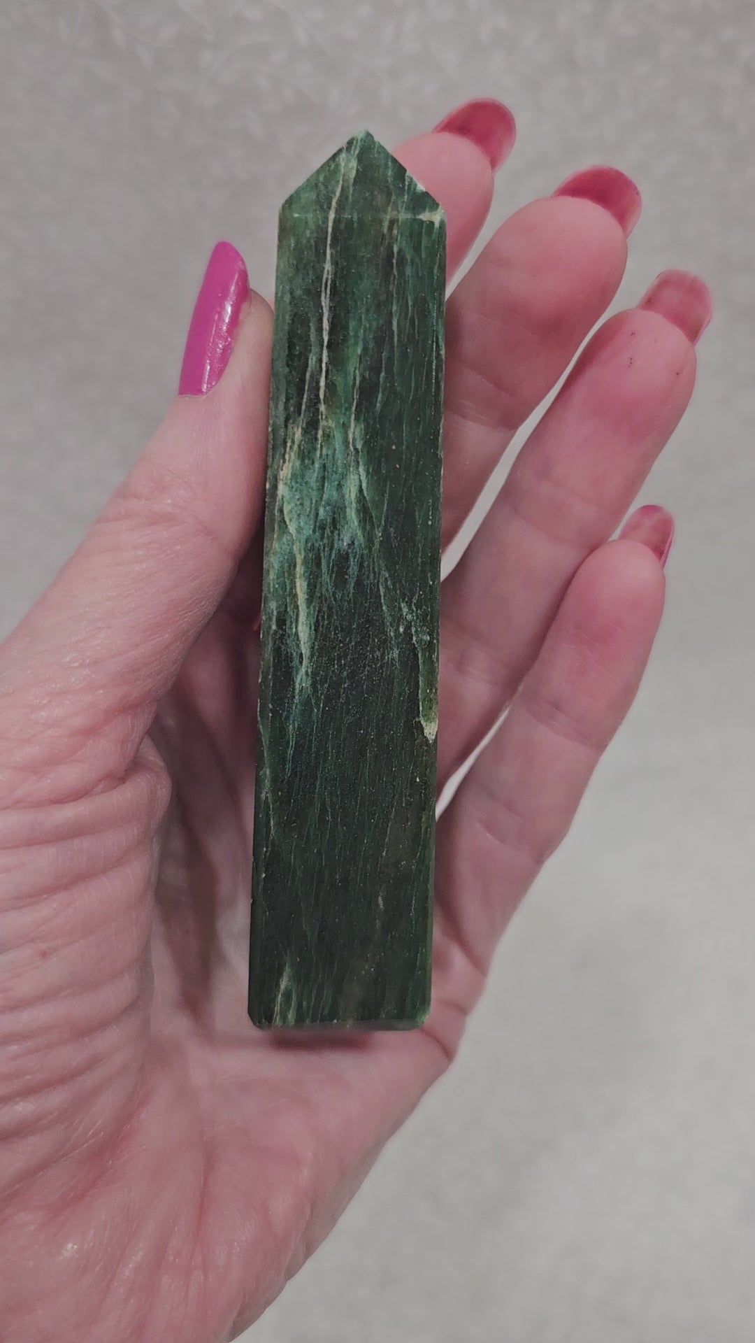 Moss Agate Crystal Tower