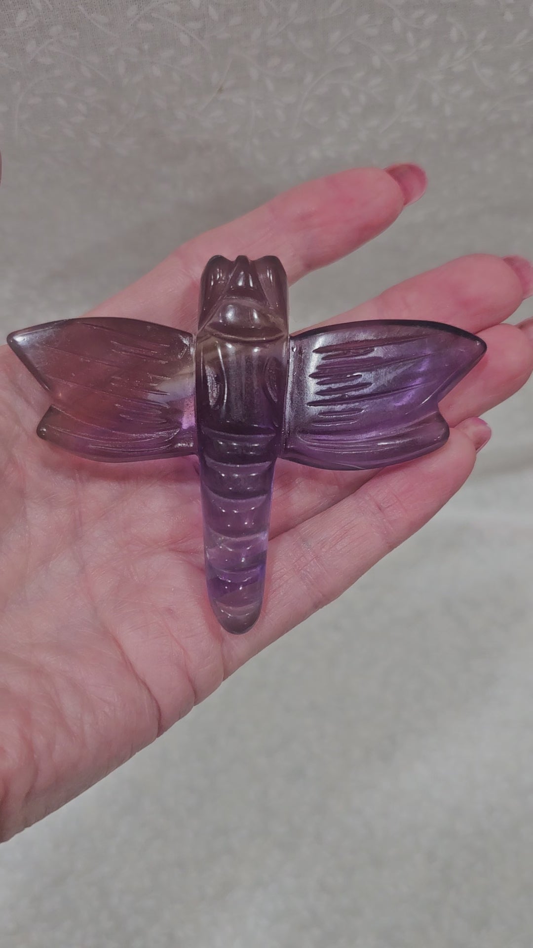 Purple Fluorite Crystal Dragonfly