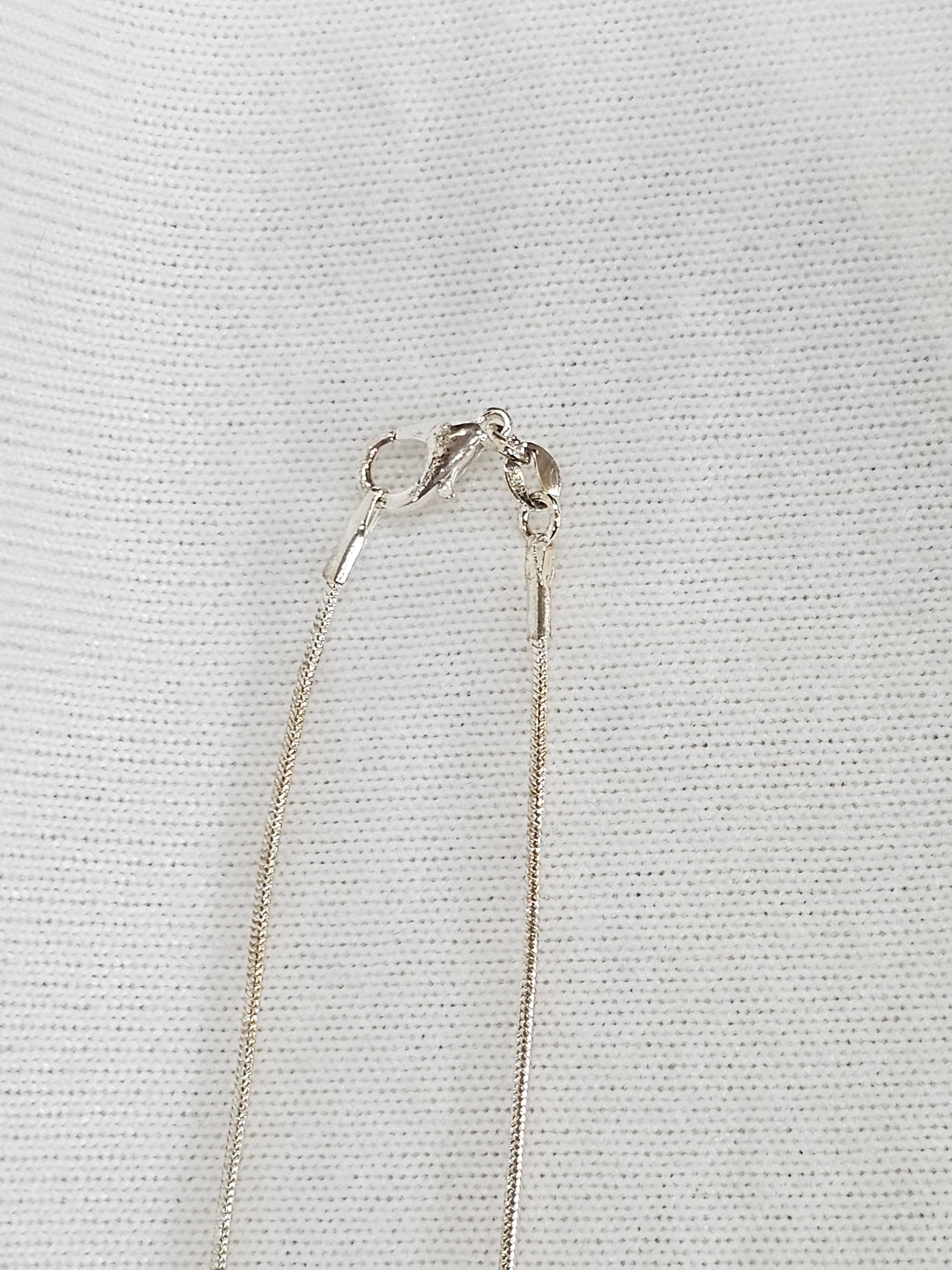 Aquamarine Gemstone Sterling Silver Poison Necklace with 24" Chain