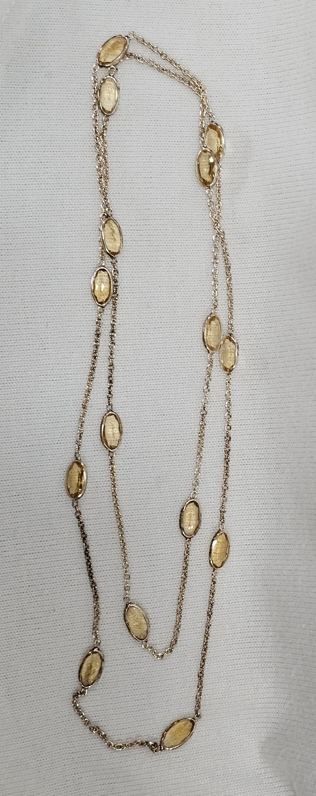 Citrine Necklace - Natural Gemstone 30" Chain
