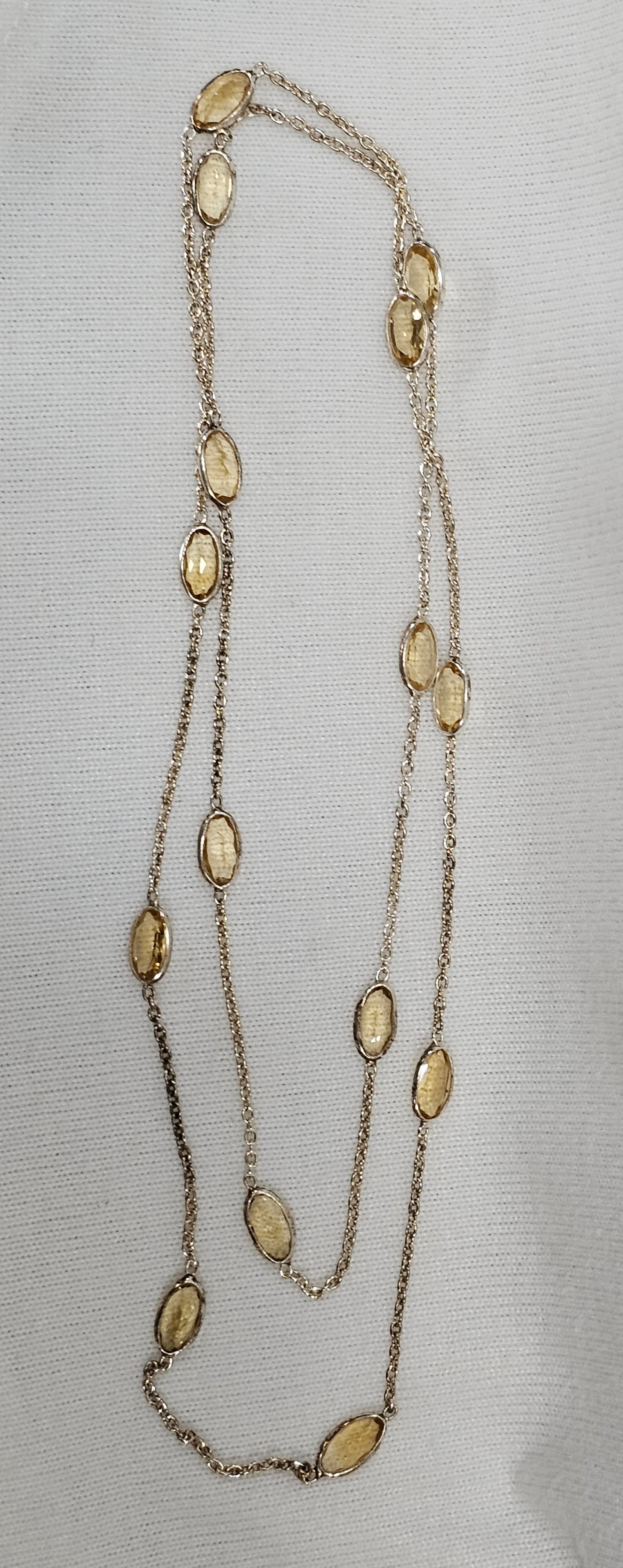 Citrine Necklace - Natural Gemstone 30" Chain