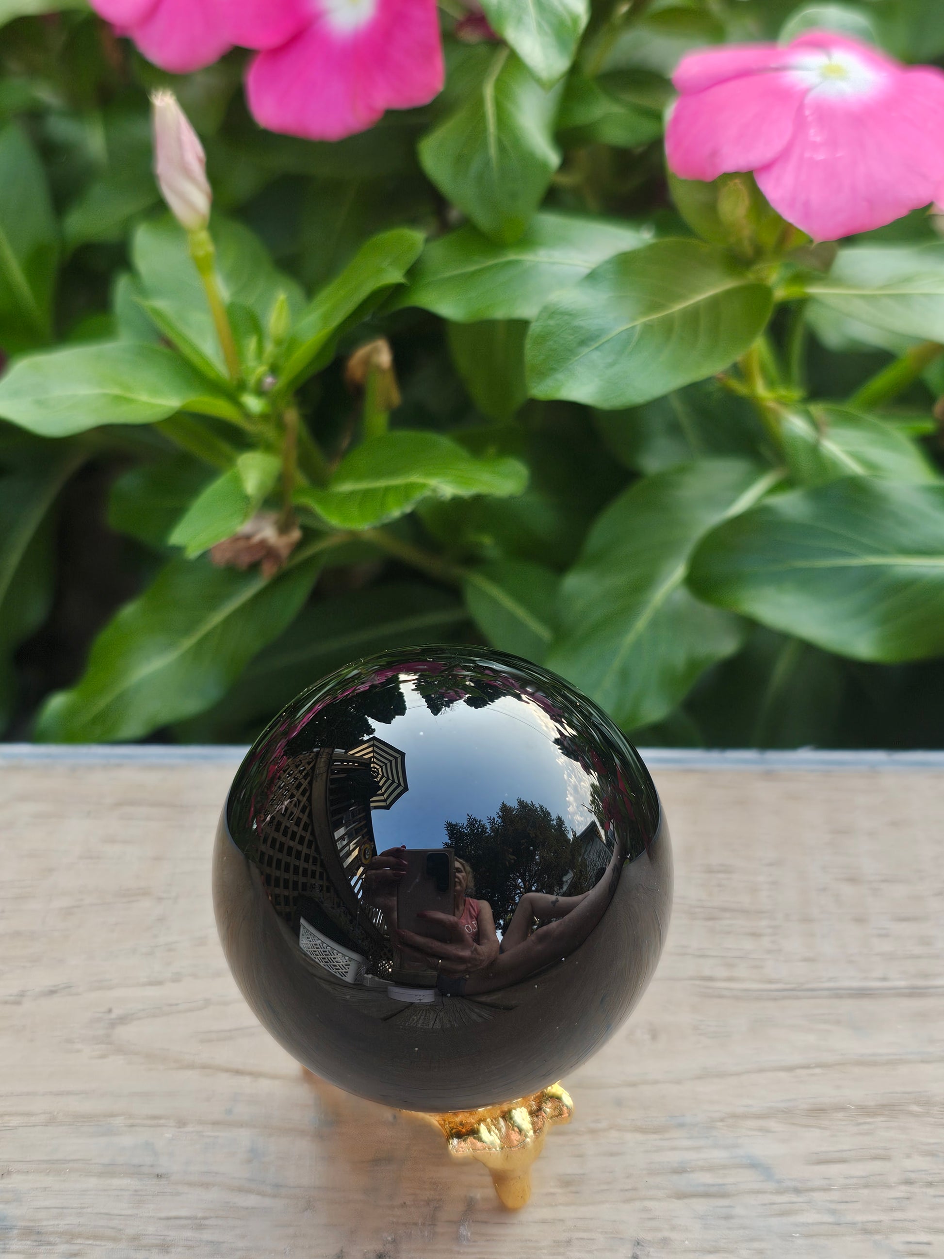 Black Obsidian Crystal Sphere