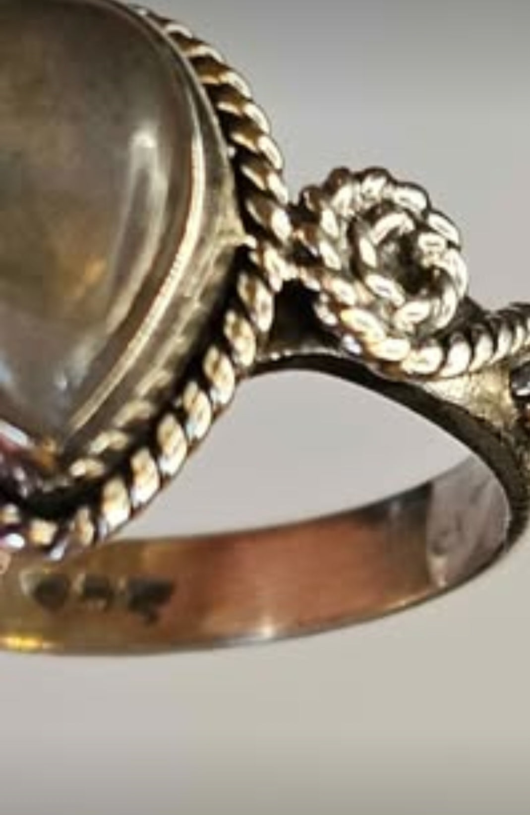 Natural Labradorite Sterling Silver Ring - Healing Crystal Gemstone Jewelry Size 6