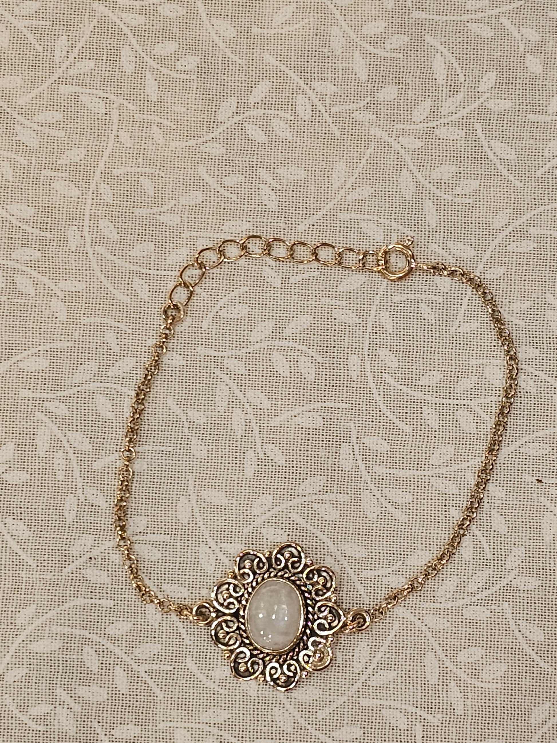 Sterling Silver Moonstone Gemstone Bracelet