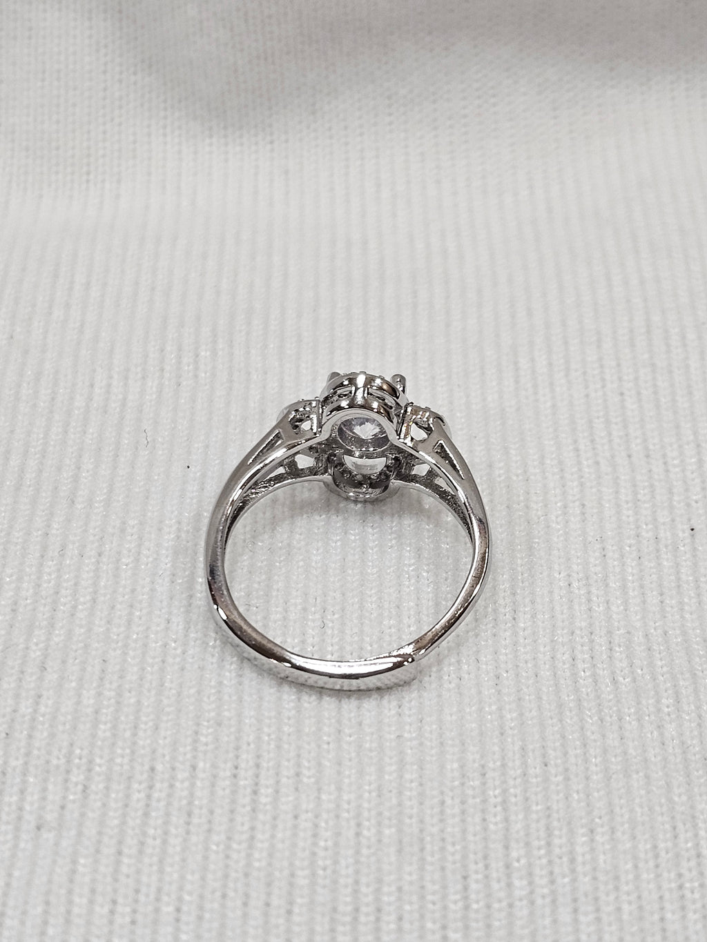 Sapphire Quartz Crystal Ring - Sterling Silver Natural Gemstone Size 7.5 Adjustable