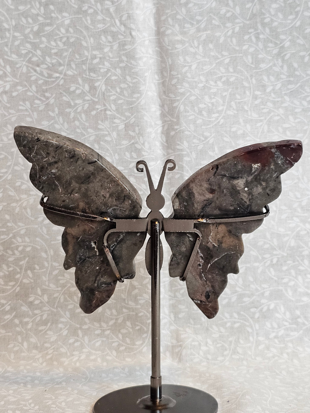 Jasper Crystal Butterfly Wings with Stand - 5 Inch Natural Stone Decor