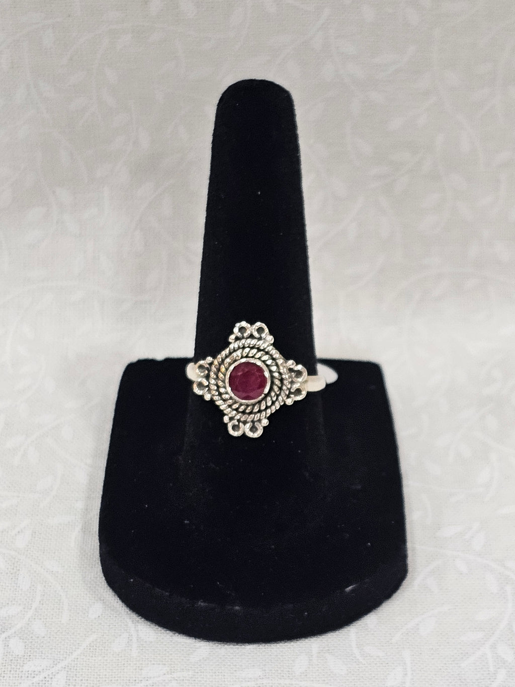 Sterling Silver Ruby Gemstone Ring 6