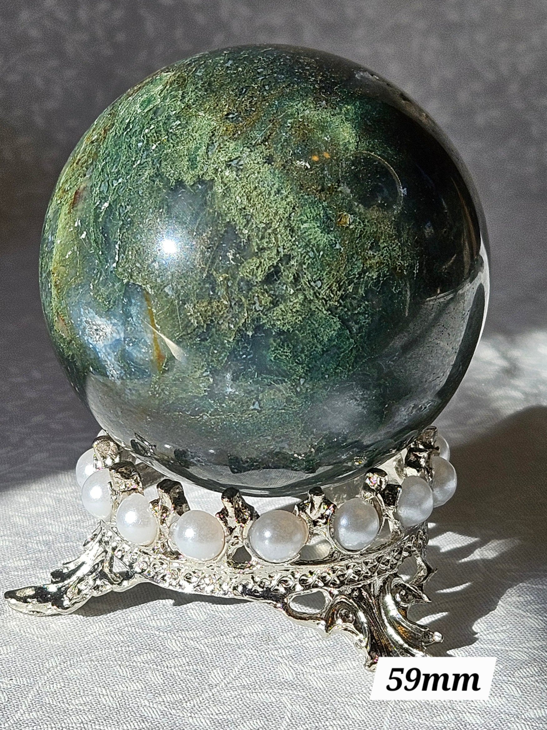 Moss Agate Crystal Sphere
