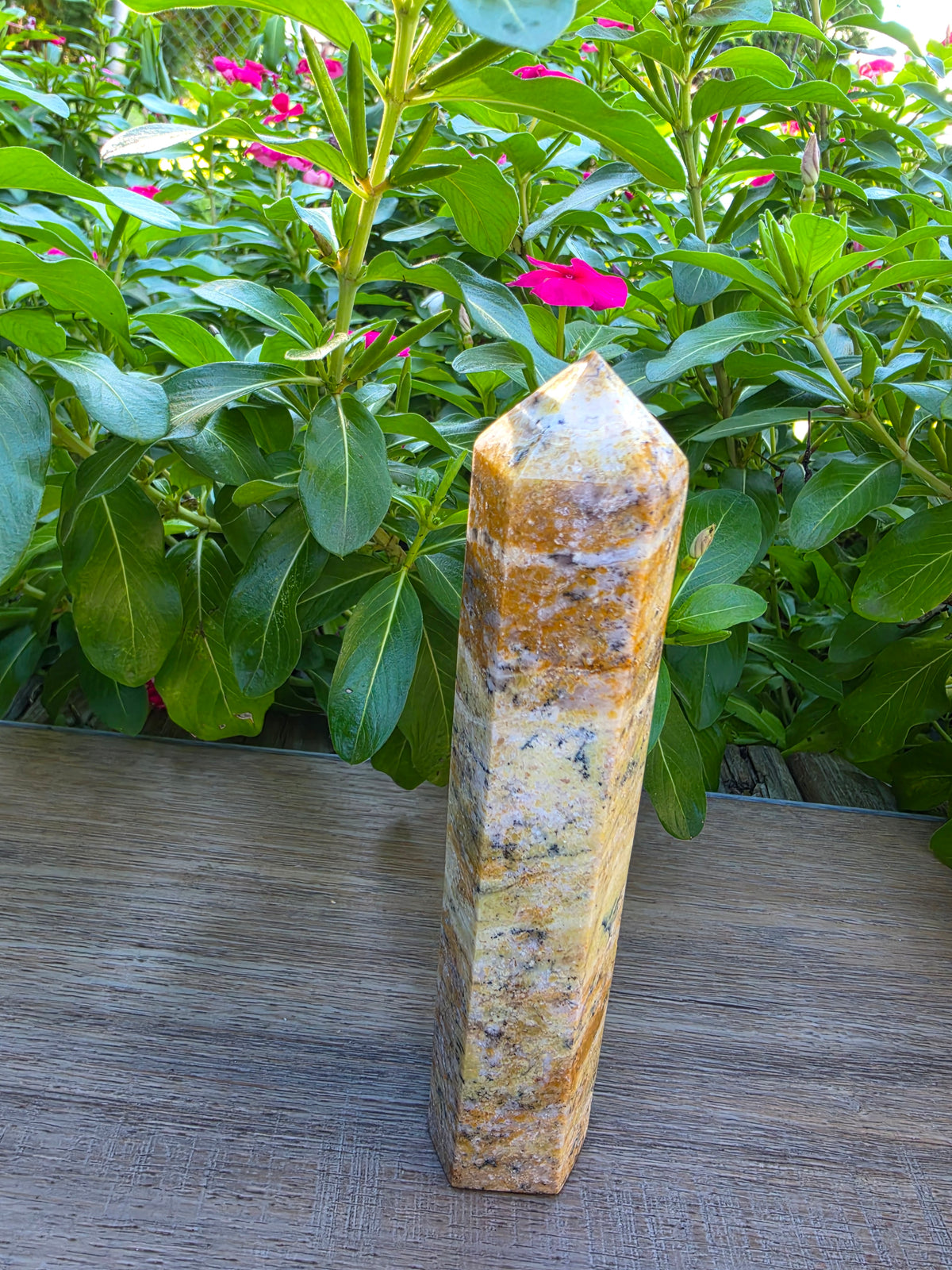 Mexican Crazy Lace Agate Crystal Point Tower