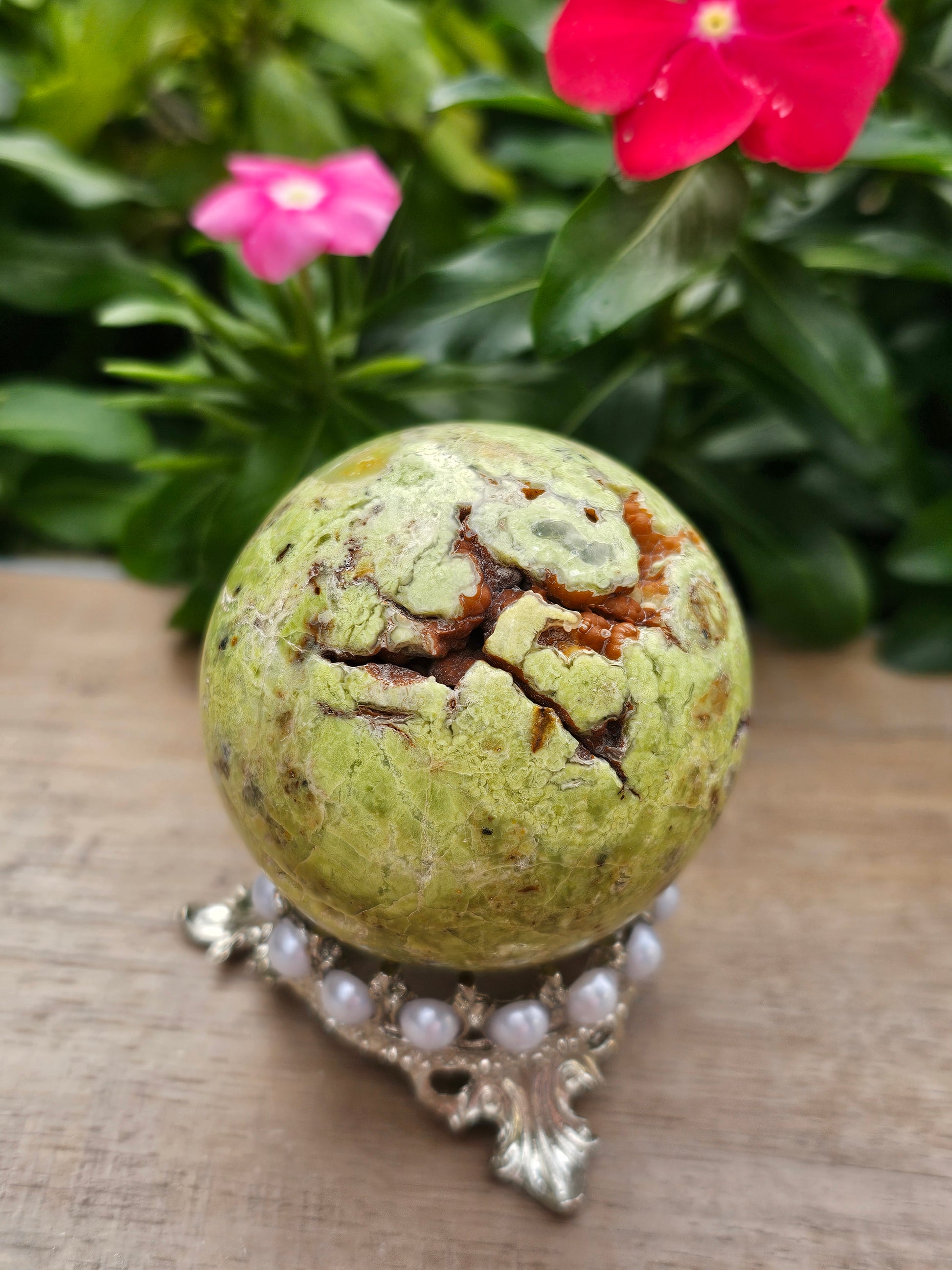 Green Opal Crystal Sphere - Natural Healing Stone 60mm