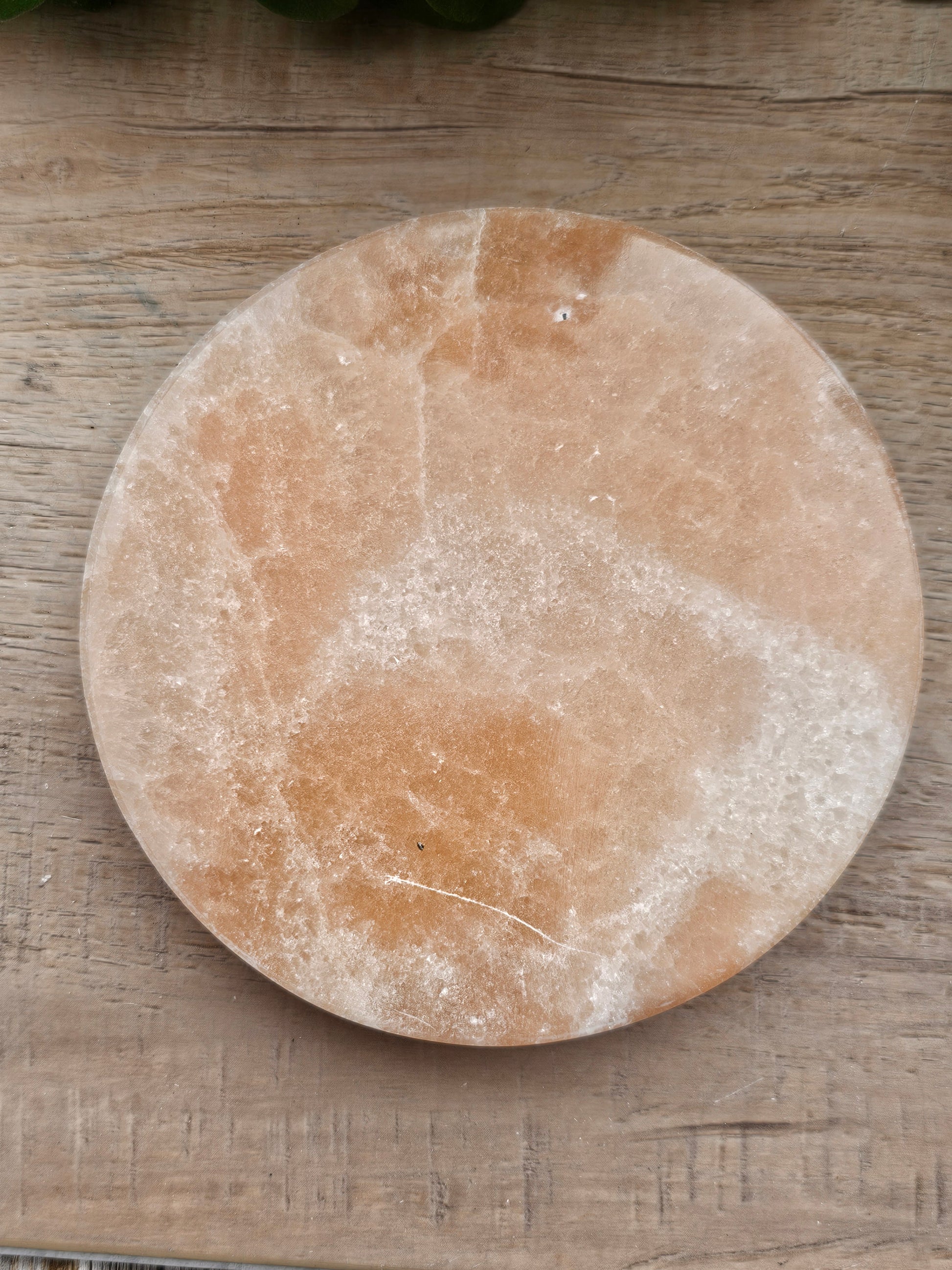 Orange Selenite Charging Disc 4" - Crystal Cleansing Plate for Jewelry & Stones