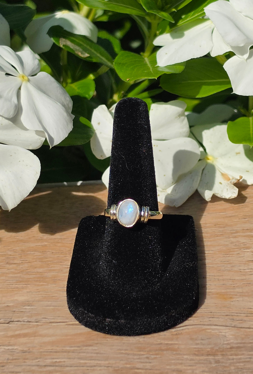 Moonstone Gemstone Sterling Silver Ring - Size 6